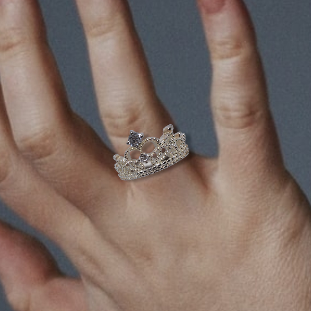 Sterling Silver Plated Round Simulated Diamond Cr… - image 2